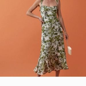 REFORMATION Nikita Dress in Tropical Green